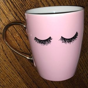 Pink gold black eyelash coffee mug